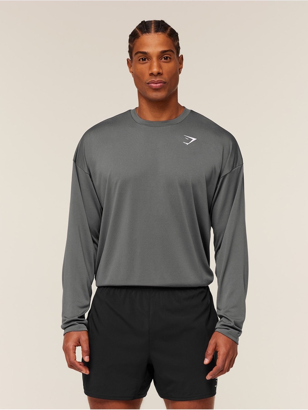 Gymshark Men’s Long Sleeve Training Tee — Dark Grey